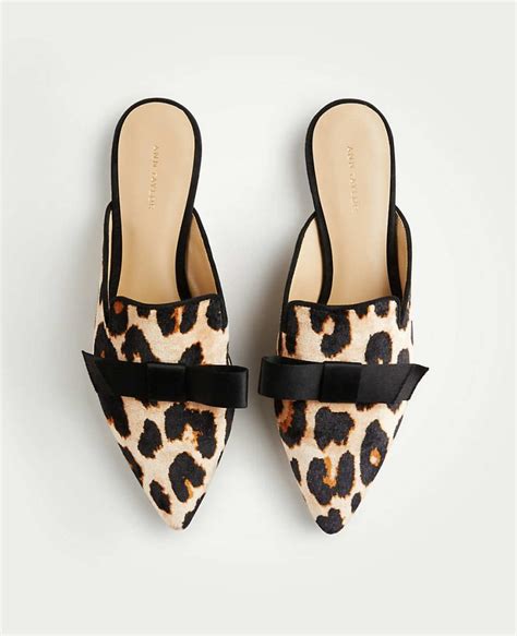 leopard slide mules